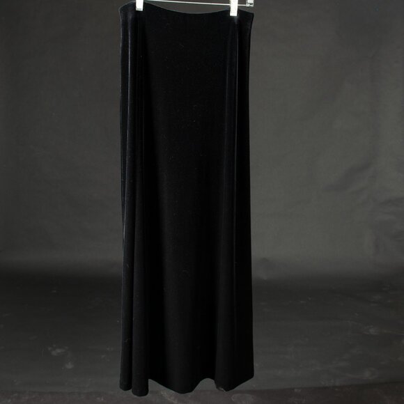 CASUAL CORNER Stretch Velvet Maxi Skirt Formal Black L - Picture 2 of 8